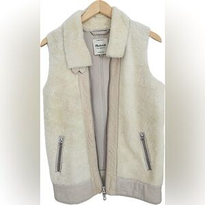 Madewell Sheep Shearling and Leather Vest